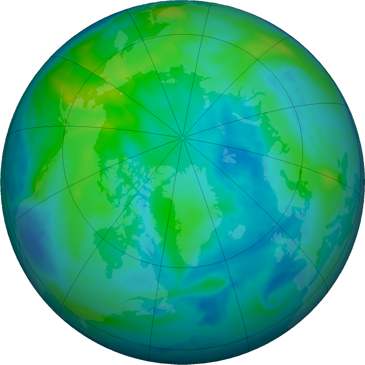 Arctic ozone map for 16 October 2023